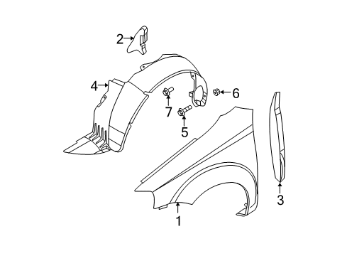 2009 Chevy Aveo5 Fender Diagram for 95198278