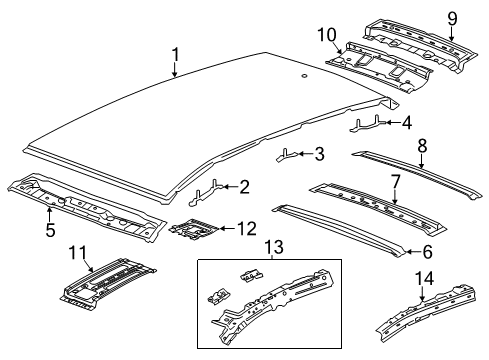 2014 Chevy Captiva Sport Roof & Components Diagram 2 - Thumbnail