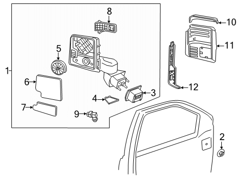 2022 Chevy Silverado 3500 HD Mirrors Diagram 5 - Thumbnail