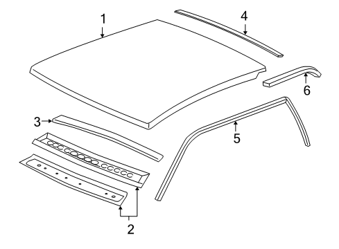 2005 Chevy Silverado 2500 HD Roof & Components Diagram