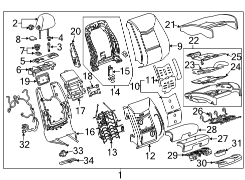 2016 Cadillac XTS Lamp Bracket Diagram for 22882912