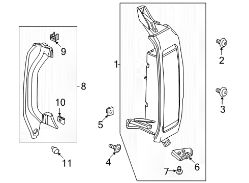 2024 GMC Hummer EV SUV Tail Lamps Diagram