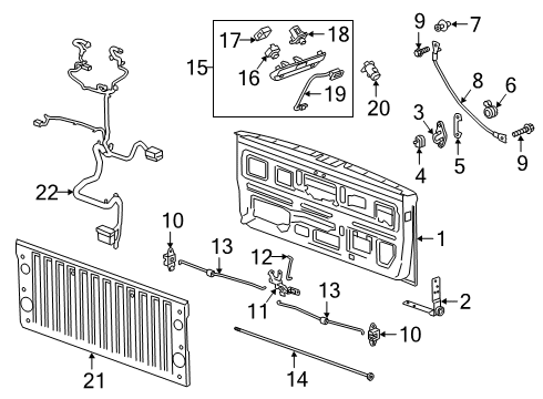 2023 GMC Sierra 1500 Rear Camera, Driver Side Diagram for 84884484