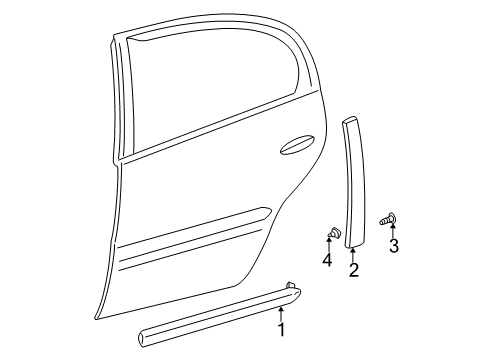 2002 Buick LeSabre Exterior Trim - Rear Door Diagram