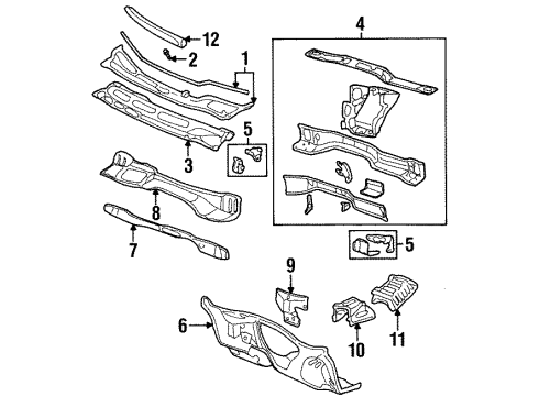 2000 Pontiac Grand Prix Mount Bracket Diagram for 10295214