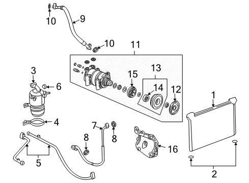 2006 GMC Sierra 1500 A/C Hose Diagram for 15187280