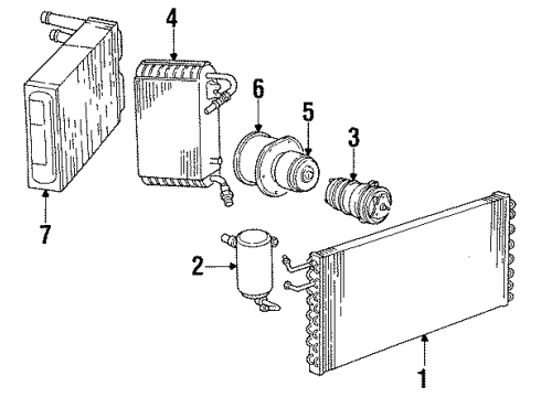 1990 Chevy V1500 Suburban A/C Condenser Diagram