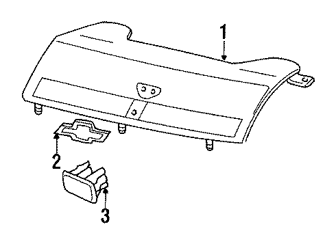 1987 Chevy Spectrum Grille & Components Diagram 2 - Thumbnail