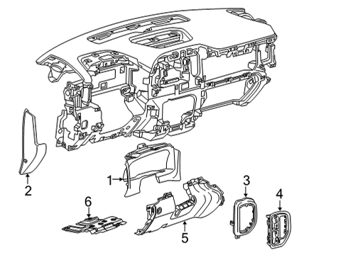 2020 GMC Sierra 2500 HD Plate Assembly-Instrument Panel Cluster Trim *Black Diagram for 85110490