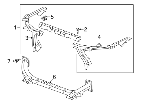 2024 Cadillac XT6 Lower Tie Bar, Front Diagram for 84446420