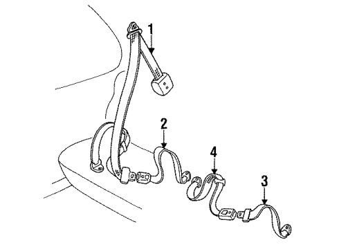 1988 Pontiac LeMans Seat Belt Diagram 2 - Thumbnail