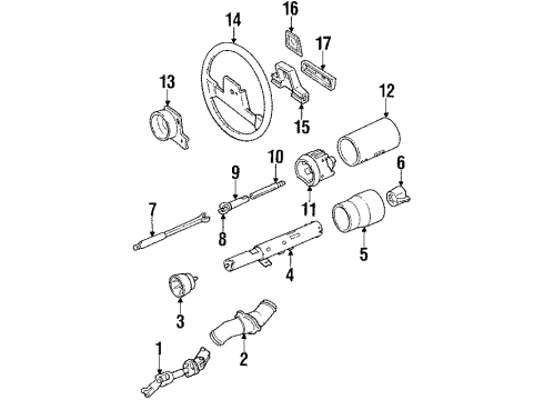 1988 Cadillac Eldorado Yoke Diagram for 7825339