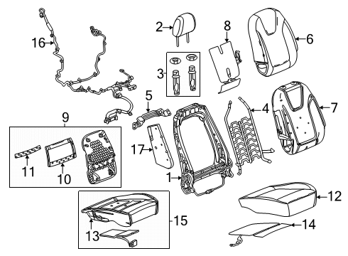 2025 Buick Encore GX Passenger Seat Components Diagram