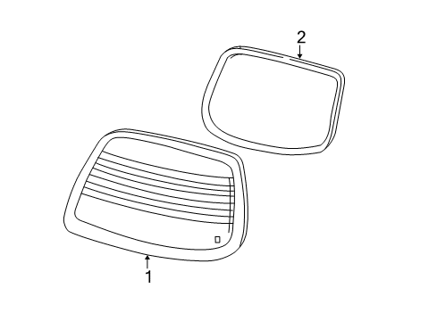 2001 Pontiac Sunfire Back Glass, Rear Diagram for 22729680