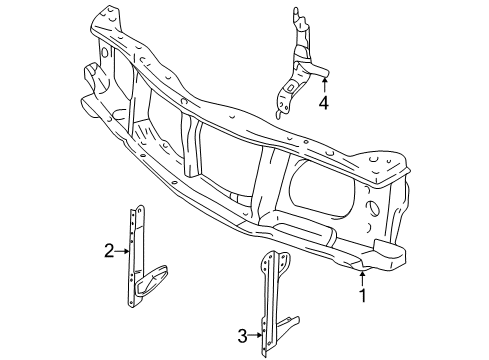 2004 Chevy Tracker Radiator Support, Upper Diagram for 30024120