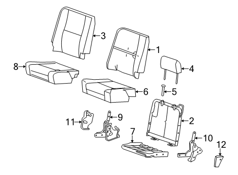 2007 Chevy Silverado 1500 Seat Back Cover, Rear Diagram for 20758103