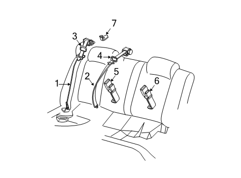 2004 Pontiac Grand Prix Lap & Shoulder Belt Diagram for 89024272