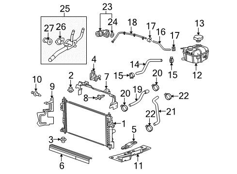 2013 Buick LaCrosse Radiator Diagram for 23305638