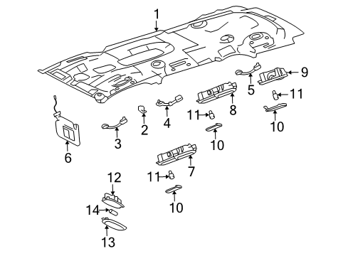 2005 GMC Envoy XL Assist Strap, Gray, Passenger Side Diagram for 15269146