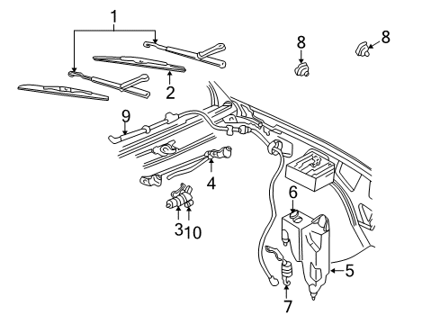 1996 Chevy Blazer Wiper & Washer Components Diagram