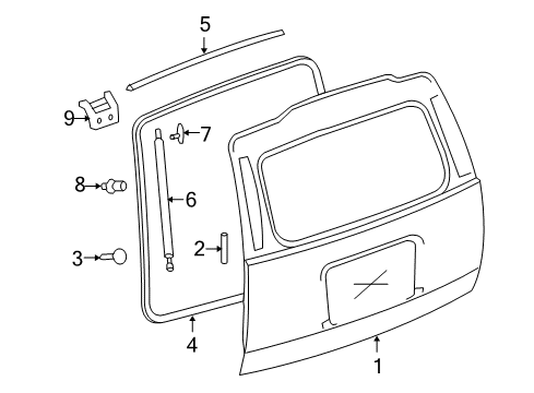 2011 Chevy Tahoe Gate & Hardware Diagram 2 - Thumbnail
