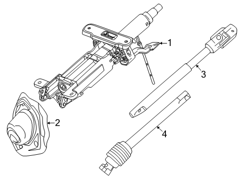 2025 Cadillac OPTIQ Steering Column Assembly Diagram