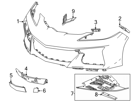 2024 Chevy Corvette Bumper & Components - Front Diagram 3 - Thumbnail