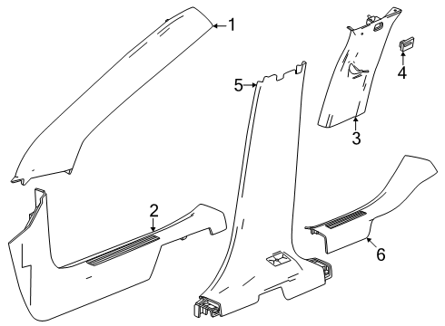 2025 GMC Terrain Interior Trim - Pillars Diagram