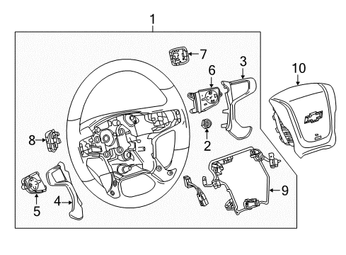 2014 Chevy Silverado 1500 Steering Wheel Diagram for 84483797