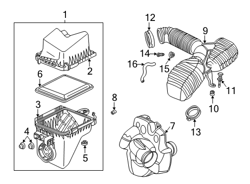 2007 Saturn Vue Air Cleaner Assembly Insulator Diagram for 22676978
