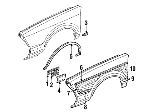 1987 Buick Century Exterior Trim - Fender Diagram