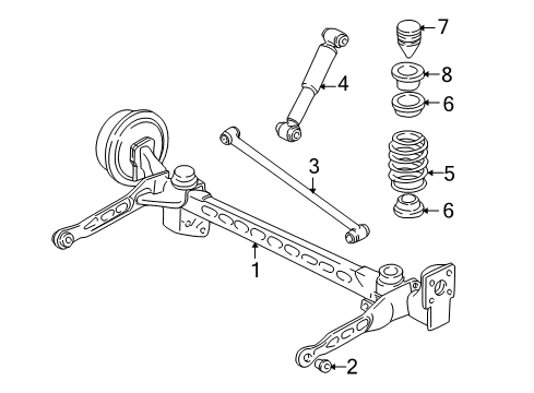 2006 Saturn Relay Rear Suspension Components Diagram 4 - Thumbnail