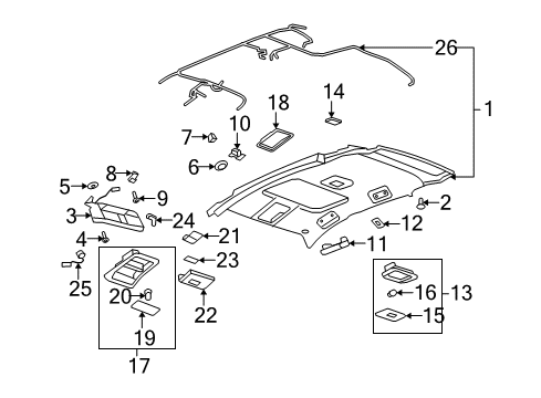 2008 Saturn Vue Grip Handle, Titanium Diagram for 96800996
