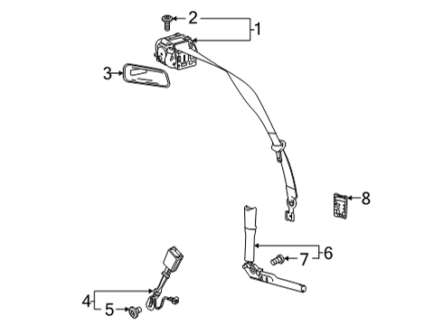 2024 Chevy Corvette Seat Belt - Body Diagram 4 - Thumbnail
