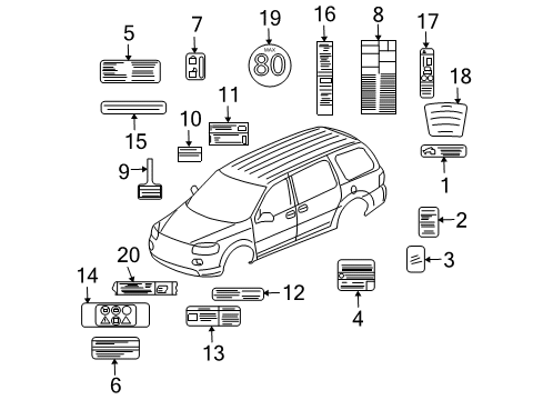 2006 Buick Terraza Caution Label Diagram for 15116388