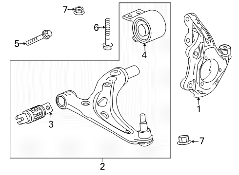 2024 GMC Acadia Front Suspension Components Diagram