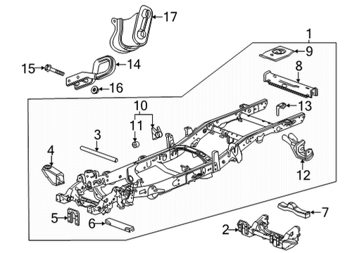 2021 GMC Sierra 2500 HD Frame Assembly Diagram for 84831526