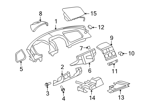 2009 Saturn Sky Instrument Panel Components Diagram