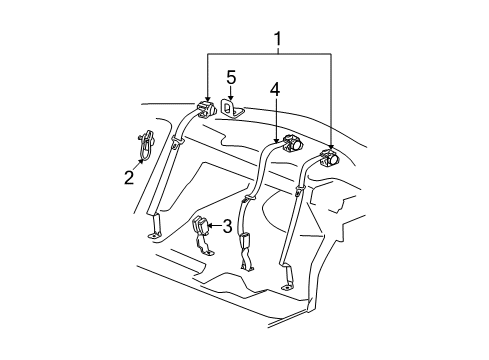 2008 Saturn Aura Seat Belt - Body Diagram 4 - Thumbnail