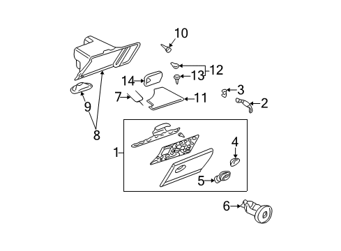 2002 Buick Rendezvous Lock Cylinder Diagram for 12455571
