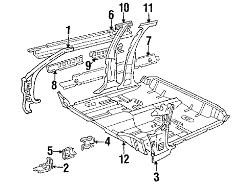 1993 Cadillac Fleetwood Rear Sill Plate Insert Diagram for 20460027