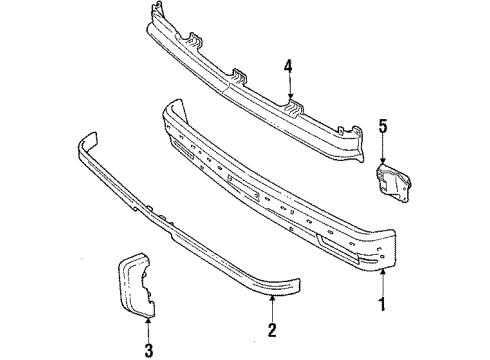 1987 Chevy S10 Blazer Bumper Assembly - Front Diagram