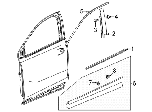 2023 Buick Encore GX Exterior Trim - Front Door Diagram