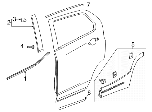2019 GMC Terrain Applique, Rear Driver Side Diagram for 84687067
