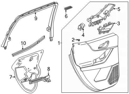 2025 Chevy Equinox Interior Trim - Rear Door Diagram