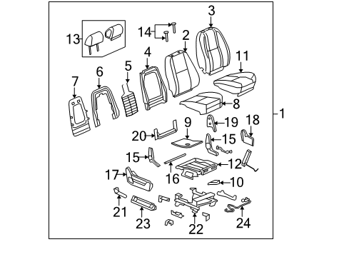 2007 Chevy Avalanche Front Seat Components Diagram 5 - Thumbnail