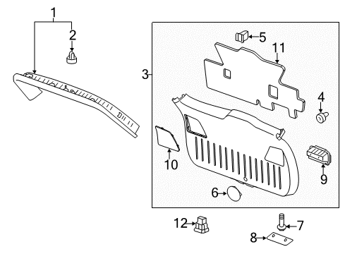 2014 GMC Terrain Handle, Black, Rear Inner Diagram for 20880482