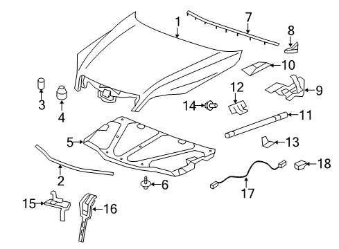 2012 Chevy Captiva Sport Hood Bumper Diagram for 96251069