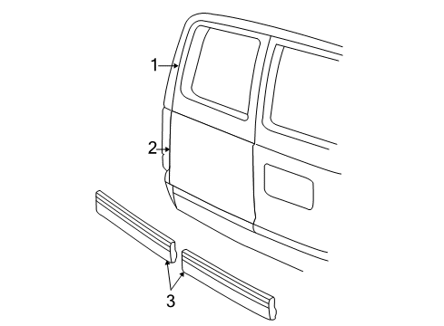 1989 Chevy Astro Back Door & Components Diagram