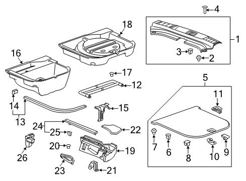 2010 Cadillac SRX Storage Compart Retainer Diagram for 11518460